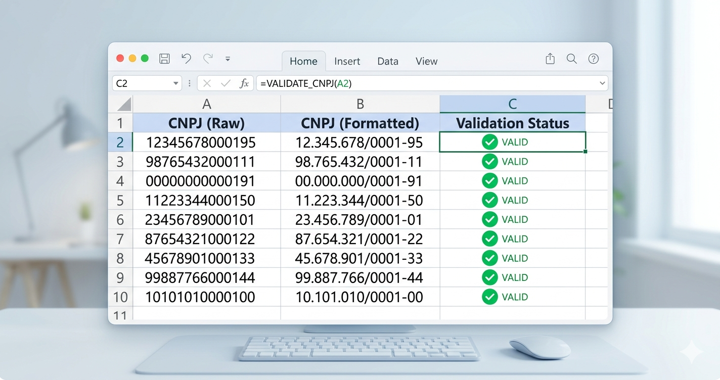 CNPJ no Excel — como formatar, validar e consultar dados em massa